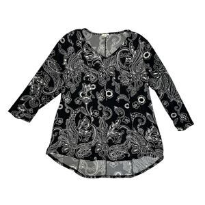 EST. 1946 Paisley 3/4 Sleeve Woman's Blouse Size Large